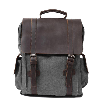 Unisex Ryggsäck Kompakt Canvas Vintage Stil Durable Material 10