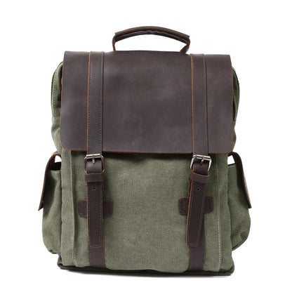 Unisex Ryggsäck Kompakt Canvas Vintage Stil Durable Material 11