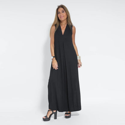 Damklänning med Väst Justerbart Midjebälte Fint Tyg-1