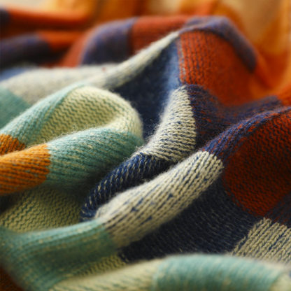 Dam Stickad Turtleneck Tröja Patchwork Design Mjuk Kvalitet-5