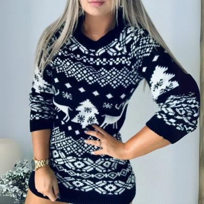 Variant image for Dam Julklänning Festlig Design Mjuk Tyg-11