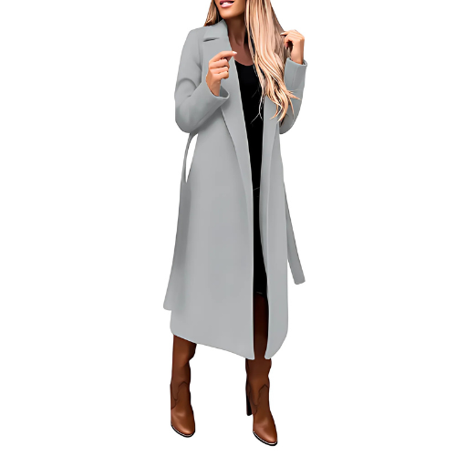 Dam Lång Kappa Wrap Stil Högkvalitativt Material-5