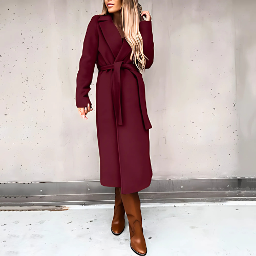 Dam Lång Kappa Wrap Stil Högkvalitativt Material-1