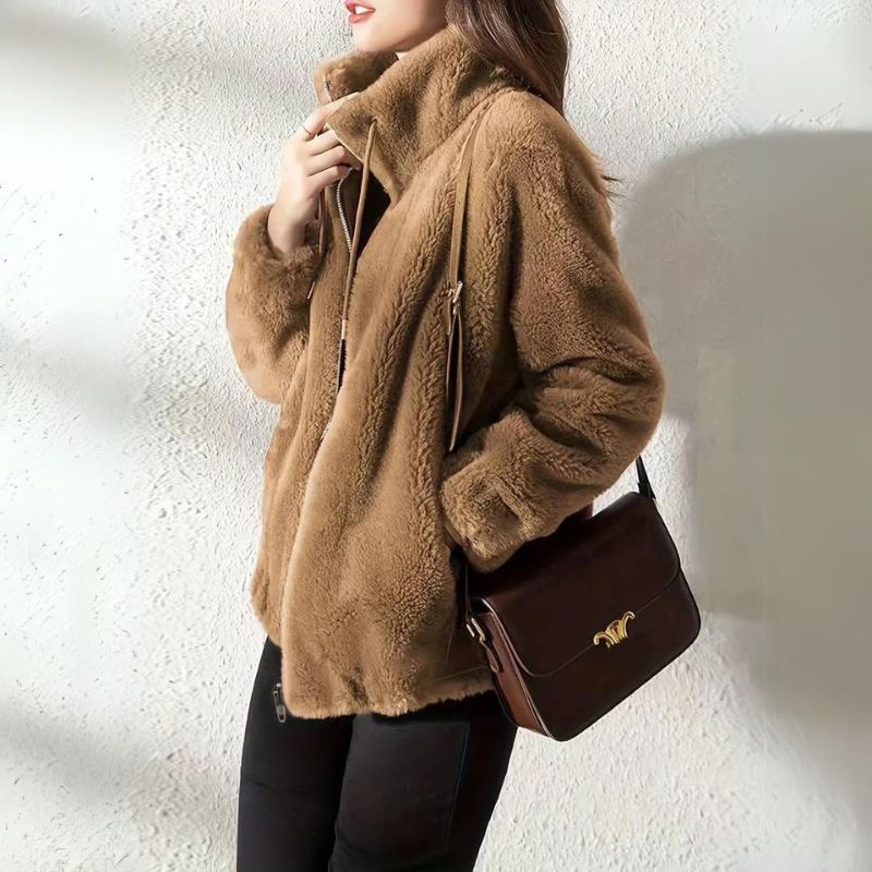 Variant image for Vinterkappa Dam Teddy med Huva för Kalla Dagar-1