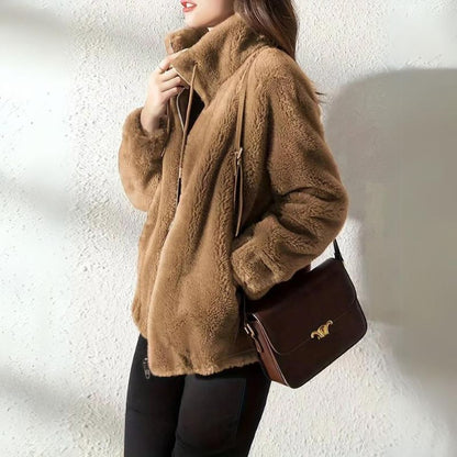 Variant image for Vinterkappa Dam Teddy med Huva för Kalla Dagar-1