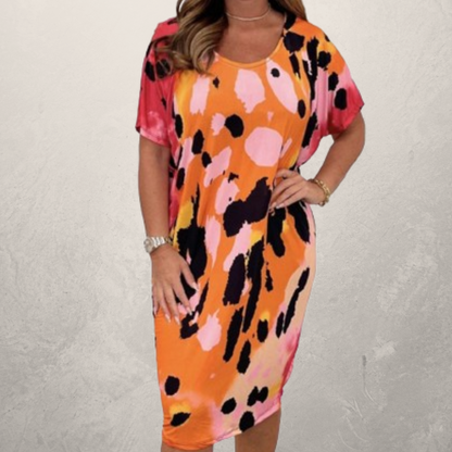 Kvinna Klänning Tryckt Polyester Elegant Allsidig Design-2