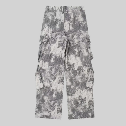 Snygga Byxor Dam Vintage Med Fickor I Patch Bomull-2