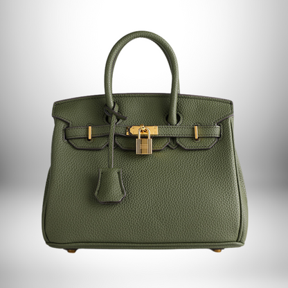 Variant image for Damväska Elegant Läder Med Gyllene Låsmekanism och Rymlig Interiör-2