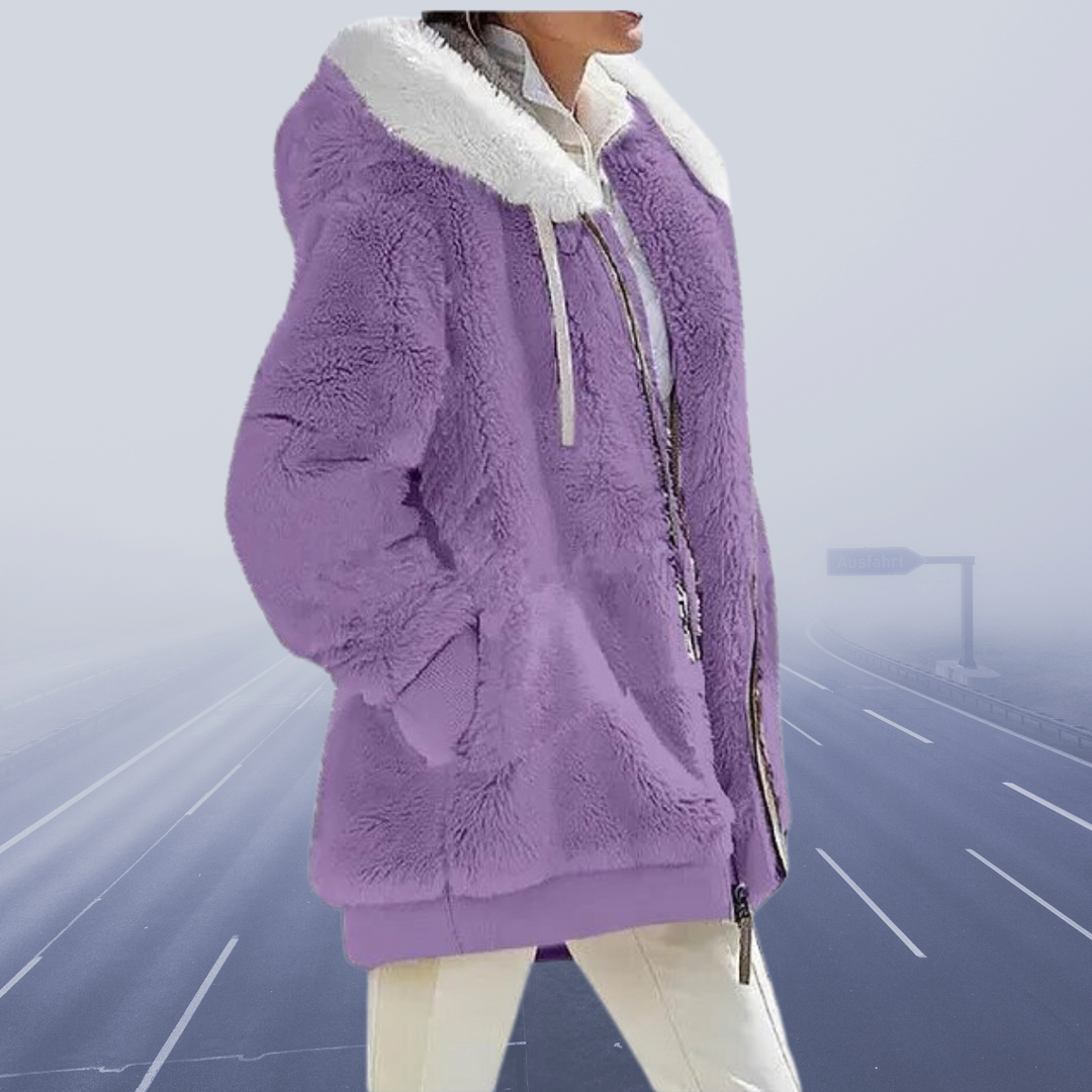 Variant image for Vinterjacka Dam Elegant Fleece Lång med Ullhuv-64
