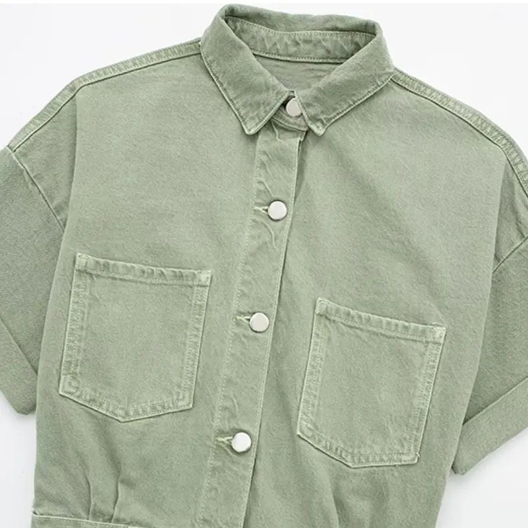 Dam Jumpsuit Slimfit Elastisk Denim-4