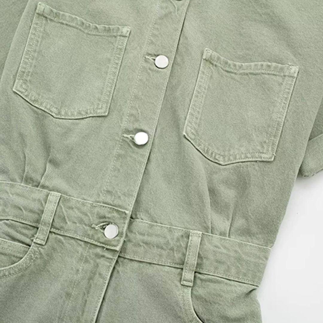 Dam Jumpsuit Slimfit Elastisk Denim-6