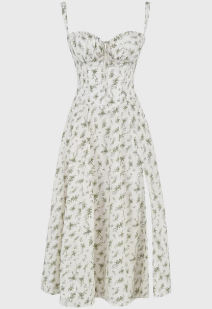 Blommig Damklänning med Midjeformad Design i Högkvalitativt Tyg – Eleganta Fina Damklänningar för Alla Tillfällen 10