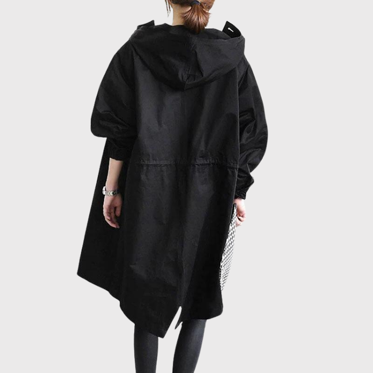 Dam Trenchrock Vattenavvisande Polyester Tidlös Design-3