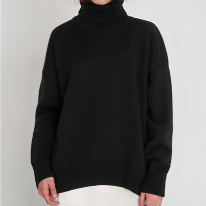 Variant image for Dam Turtleneck Tröja Hög-Låg Akryl Spandex-10