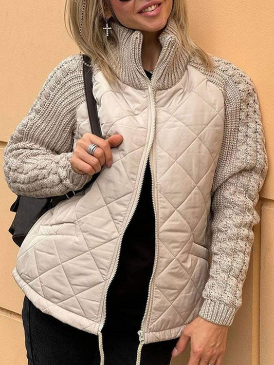 Dam Cardigan med Blixtlås i Mjuk Material-1