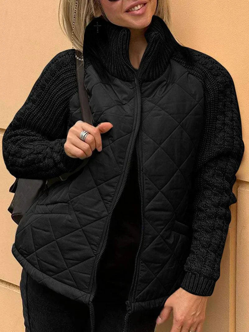 Dam Cardigan med Blixtlås i Mjuk Material-3