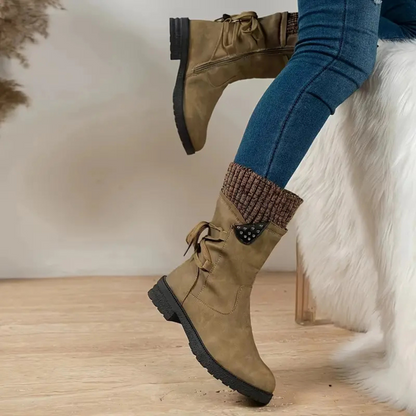 Fodrade Vinterstövlar Dam Bekväma Syntetisk Läder-5
