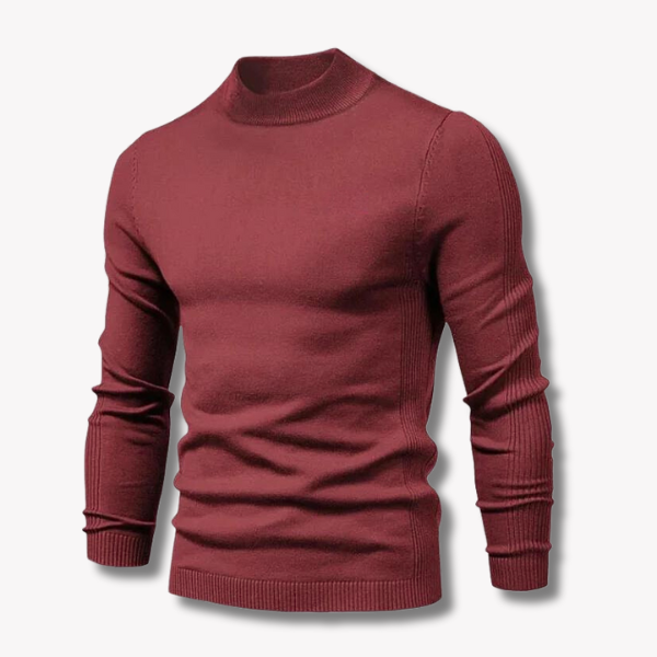 Herren Turtleneck Tröja Ull Monokrom Smal Passform-4
