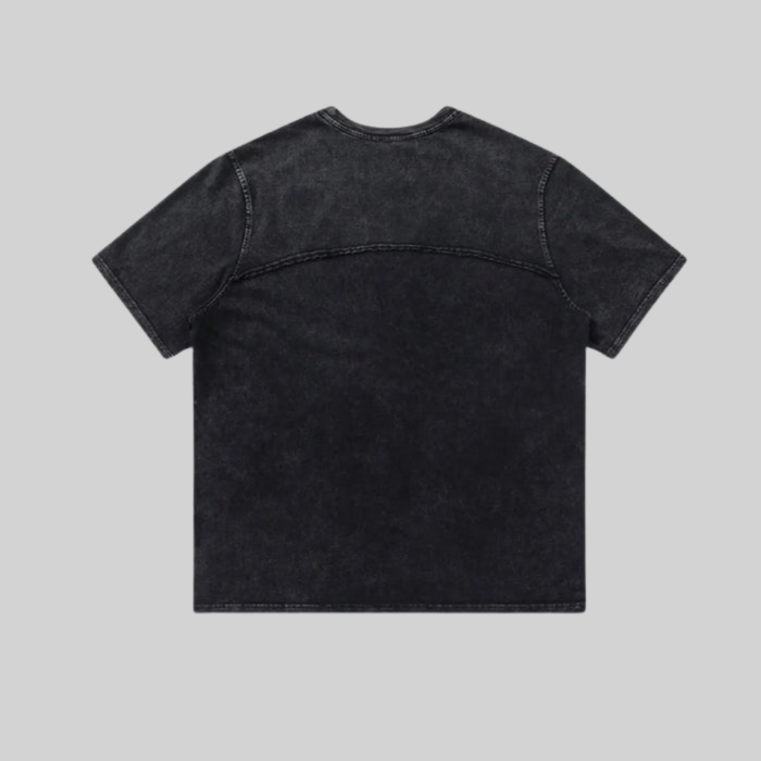 Dam T-shirt Vintage Patchwork Bomull Med Ledig Passform 2