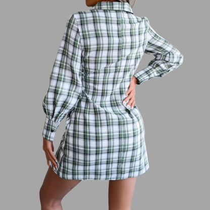 Herrskjorta Rutig Design Polyester Elegant Modern Silhuett 6