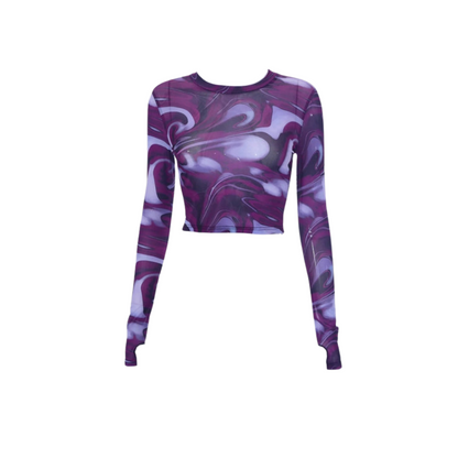 Dam Festtopp Transparent Cirkulär Halsringning Stretchig Polyester 6