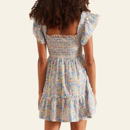 Kvinna Blommaklänning Ruffles Polyester Luftig Design-2