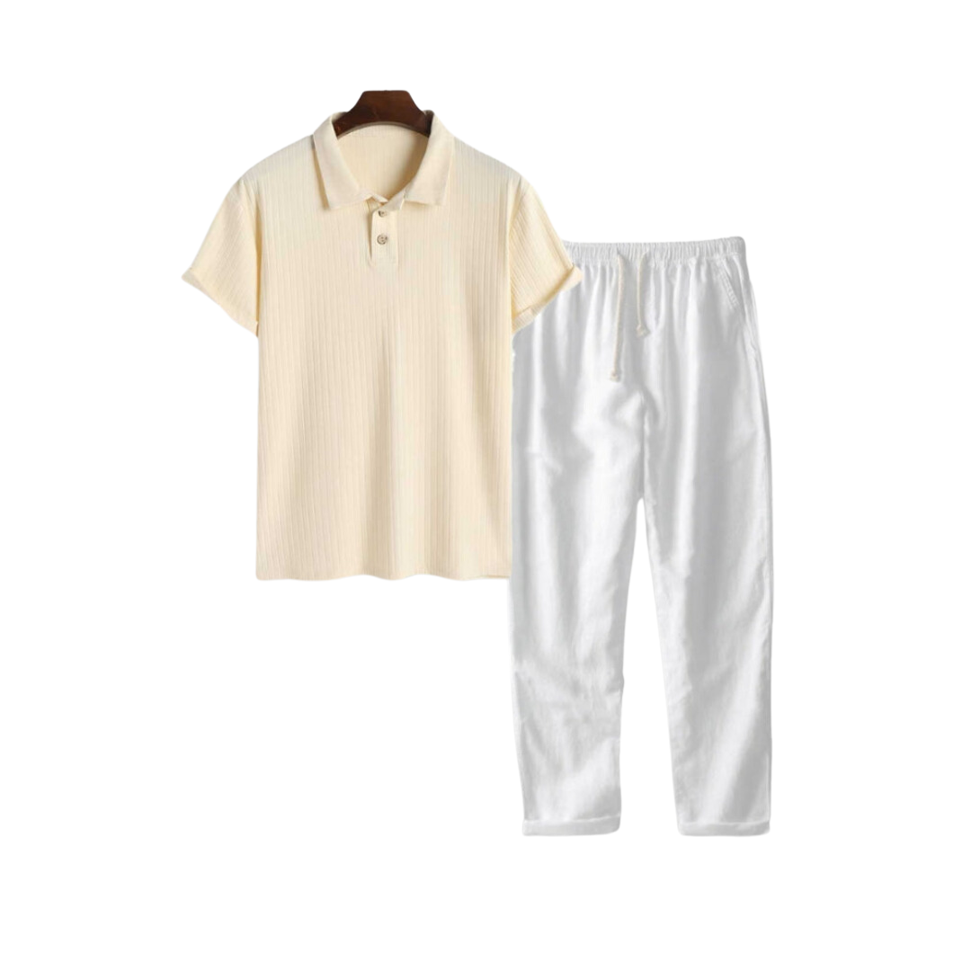 Variant image for Herr Casual Outfit Set Polokrage Polyester och Bomull-16