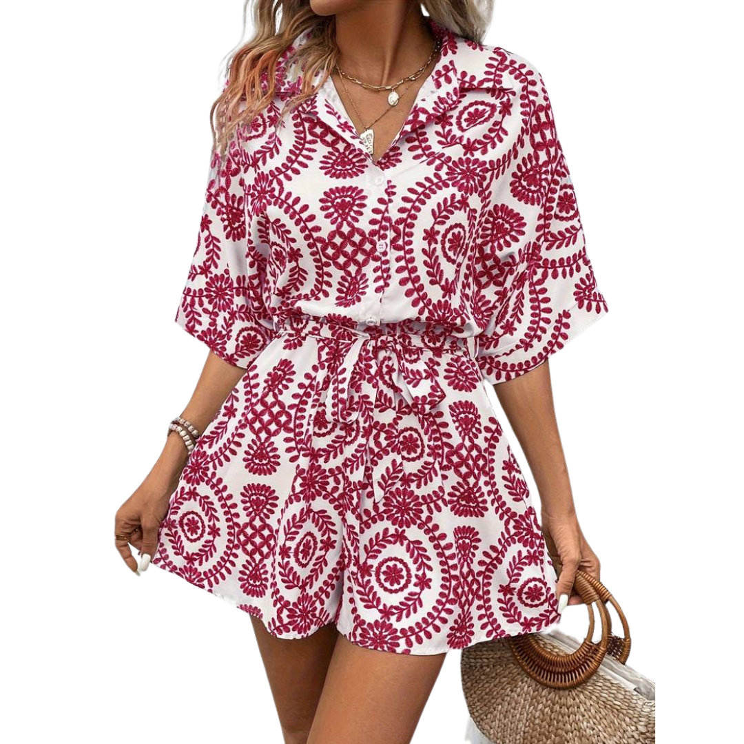 Variant image for Dam Jumpsuit Kortärmad med Bälte Polyester Elegant-6