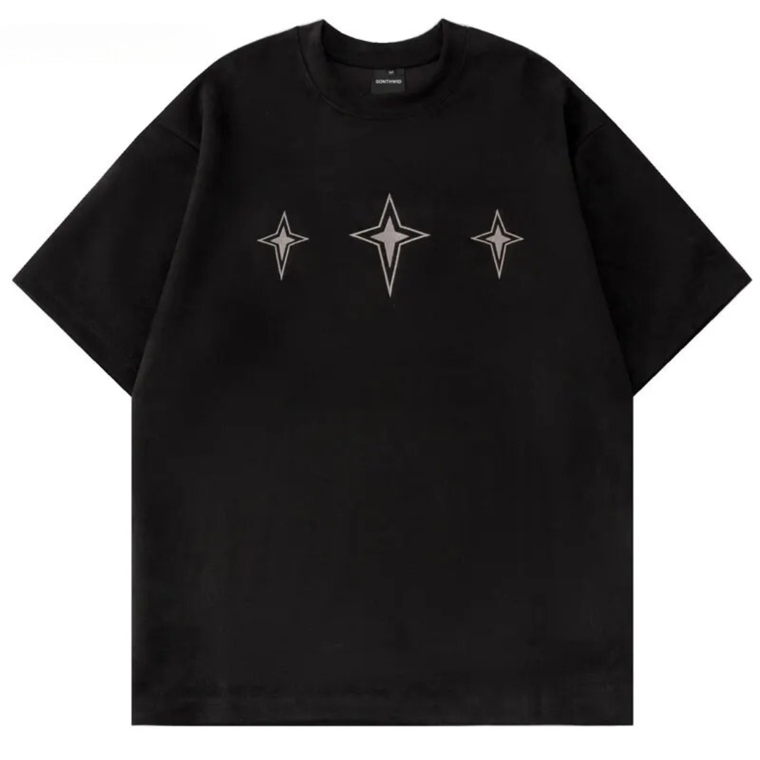 Herr T-shirt Vintage Broderad Polyester Casual Komfort-2