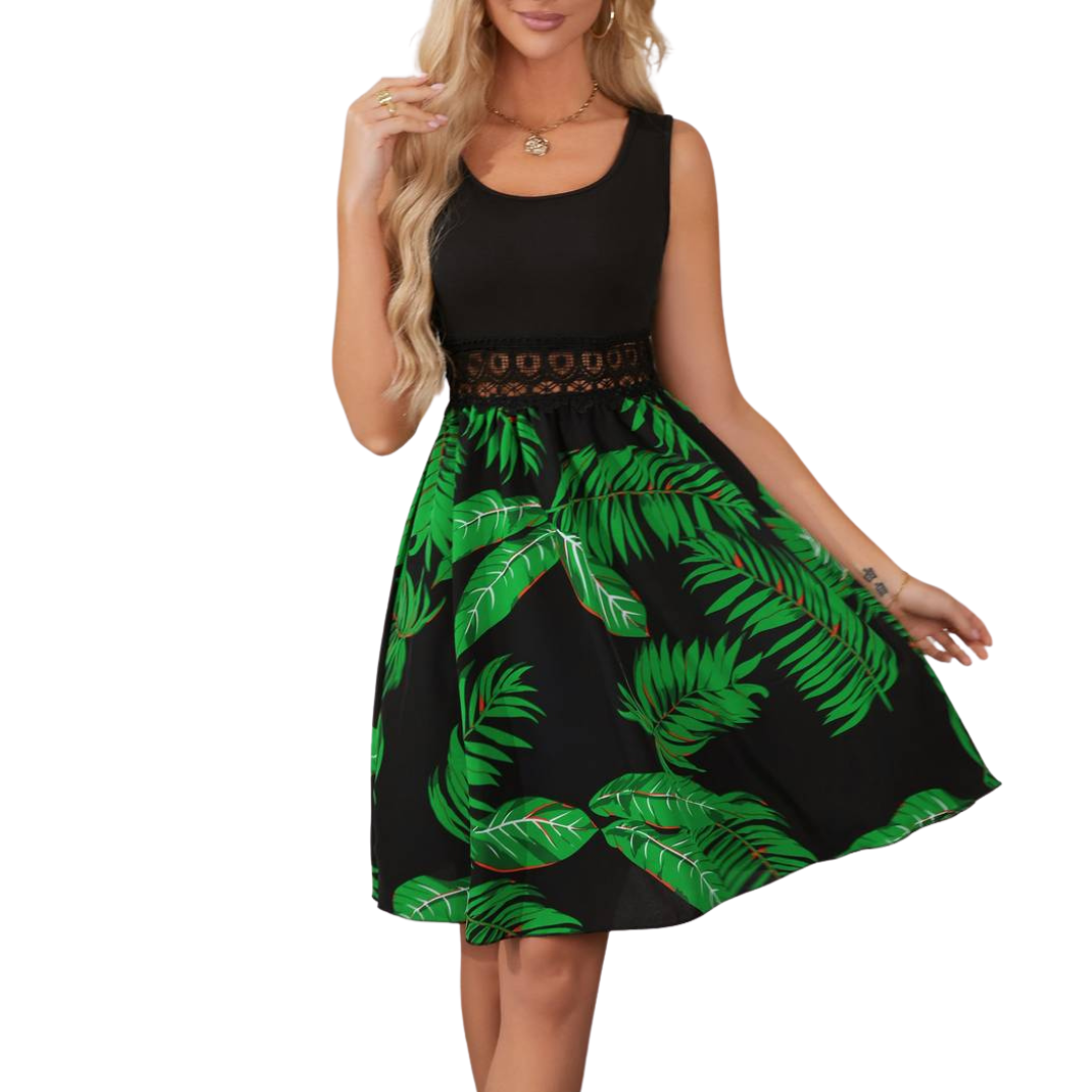 Fina Dam Klänningar Chic Cirkulär Halsringning Polyester-1