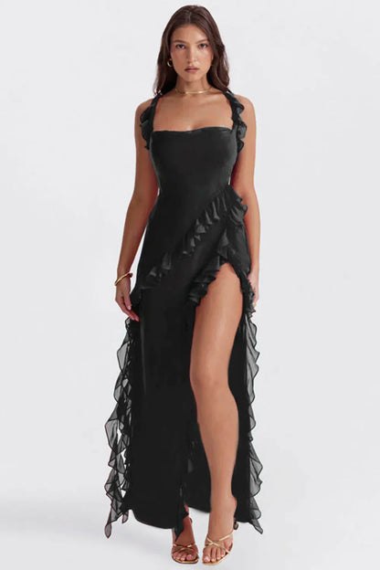 Variant image for Fina Dam Klänningar Ryggfri Design med Ruffles Polyester-16