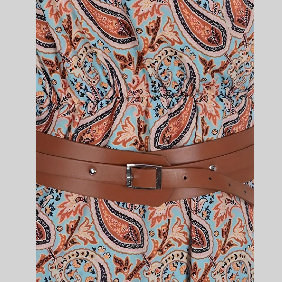 Dam Maxiklänning Boho Polyester Långärmad Elegant Sommar-4