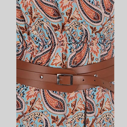 Dam Maxiklänning Boho Polyester Långärmad Elegant Sommar-4