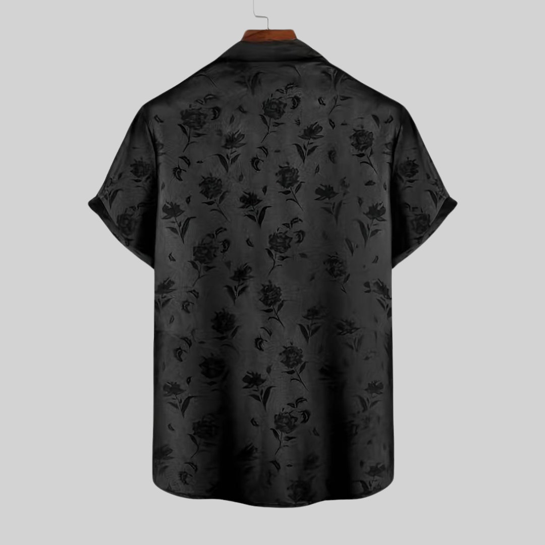 Dam Skjorta Blommig Satin Lång Ärme Normal Passform-3