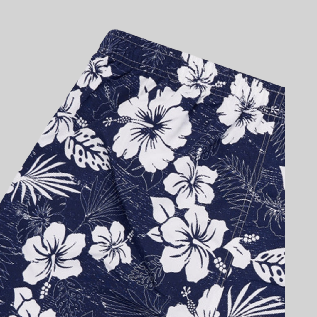 Herr Shorts Blommönstrad Polyester Avslappnad Stil-2