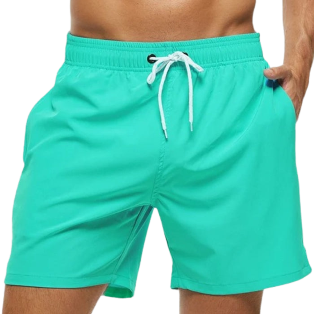 Herr Strandshorts i Snabbtorkande Polyester med Flera Fickor – Avslappnad Passform för Strand och Fritid 9