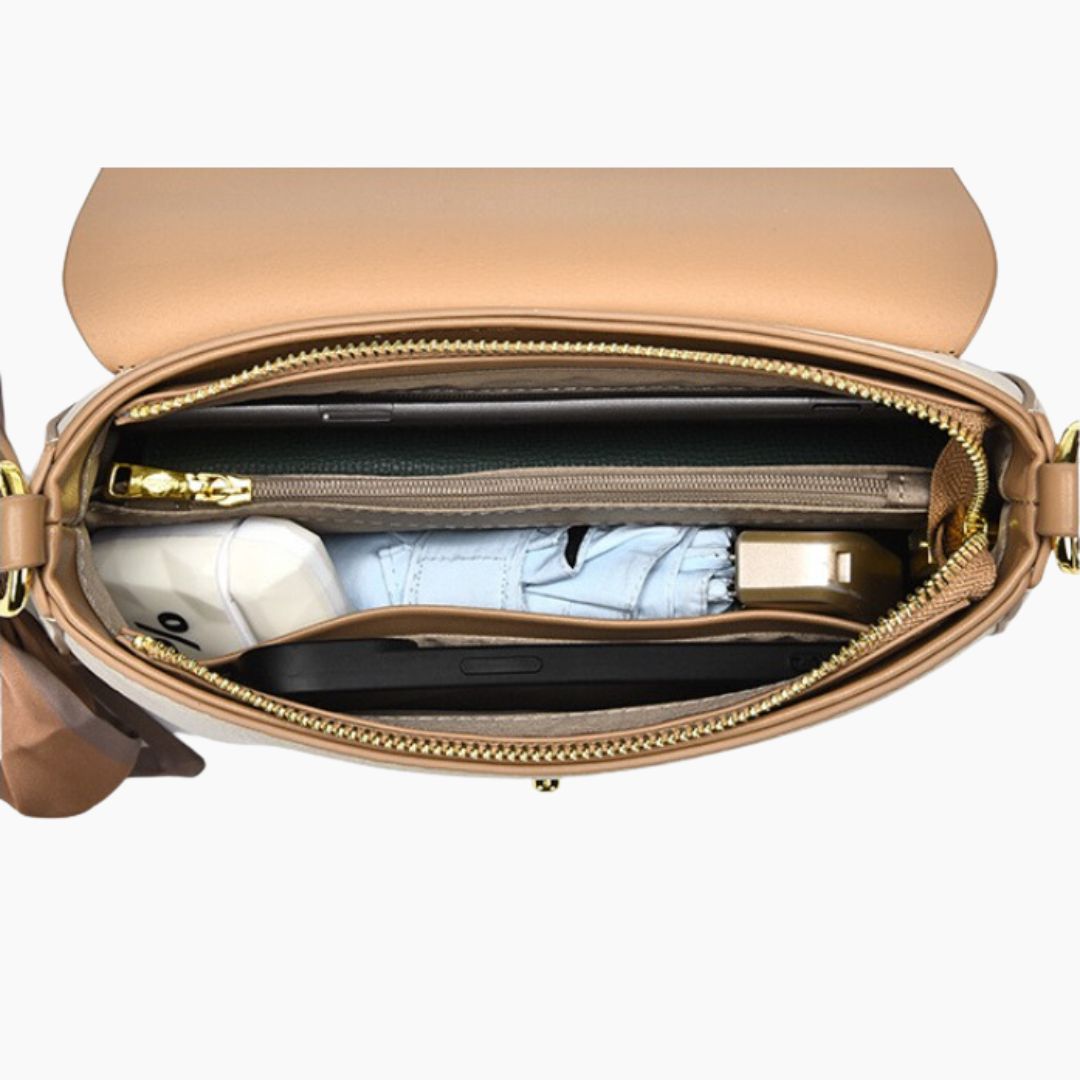 Dam Axelväska Veganskt Läder Justerbara Remmar Rymlig Inredning-3