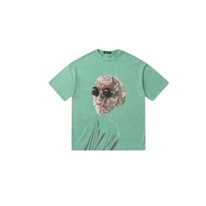 Dam Vintage Skjorta O-hals Bomull Elegant Design-5