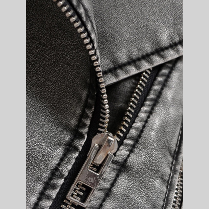 Herr Bikerjacka Retro Syntetiskt Läder 4