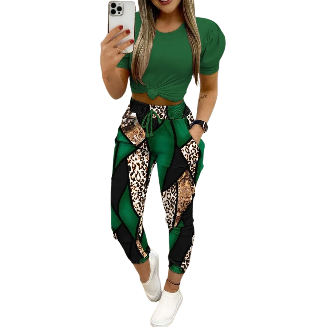 Variant image for Dam Outfit Set Chic Löst Cirkulär Halsringning Syntetiska Fibrer-13