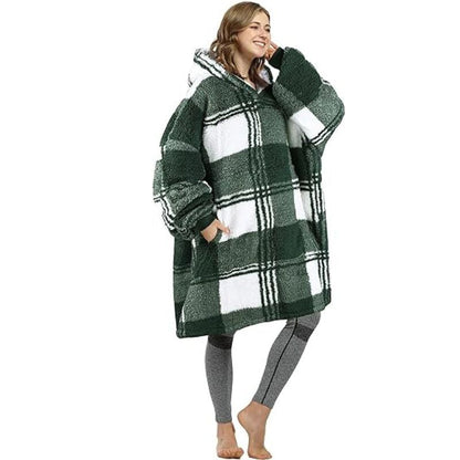 Variant image for Lång Hoodie Dam Överdimensionerad Fleece Komfortabel Med Huva-5