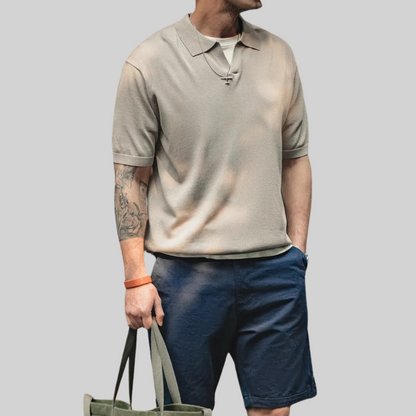 Herr T-shirt Vintage Rullkrage Viskos och Polyamid-2