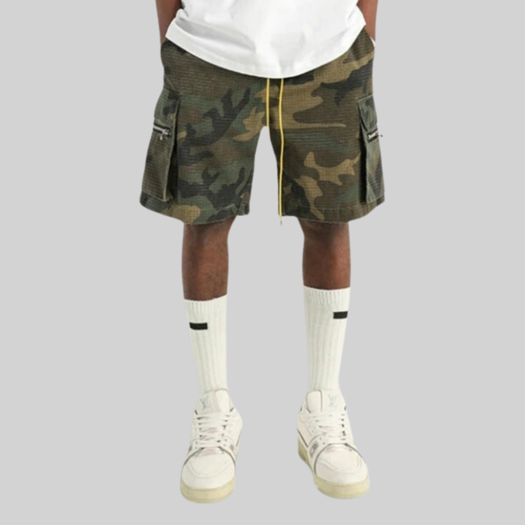 Herr Shorts Vintage Bomull Avslappnad Passform-2