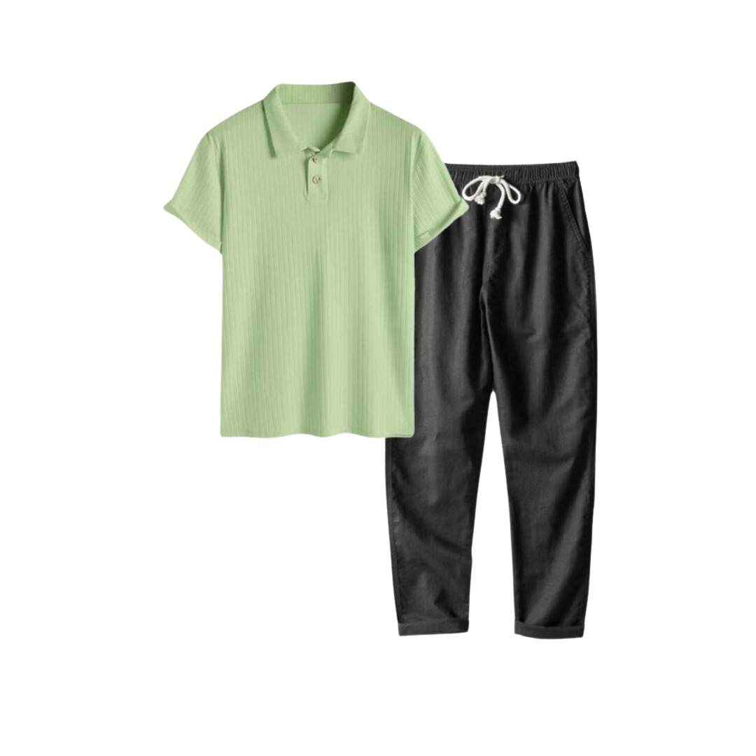 Variant image for Herr Casual Outfit Set Polokrage Polyester och Bomull-6