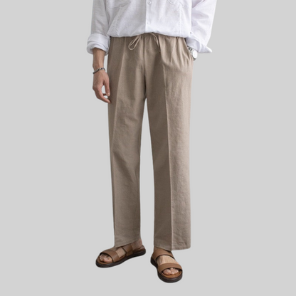 Herr Linnebyxor Casual Lätt Bomull-6