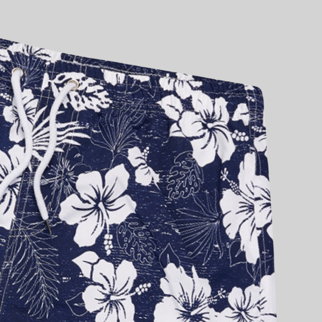 Herr Shorts Blommönstrad Polyester Avslappnad Stil-3