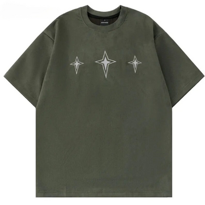 Herr T-shirt Vintage Broderad Polyester Casual Komfort-3