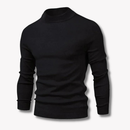 Herren Turtleneck Tröja Ull Monokrom Smal Passform-2