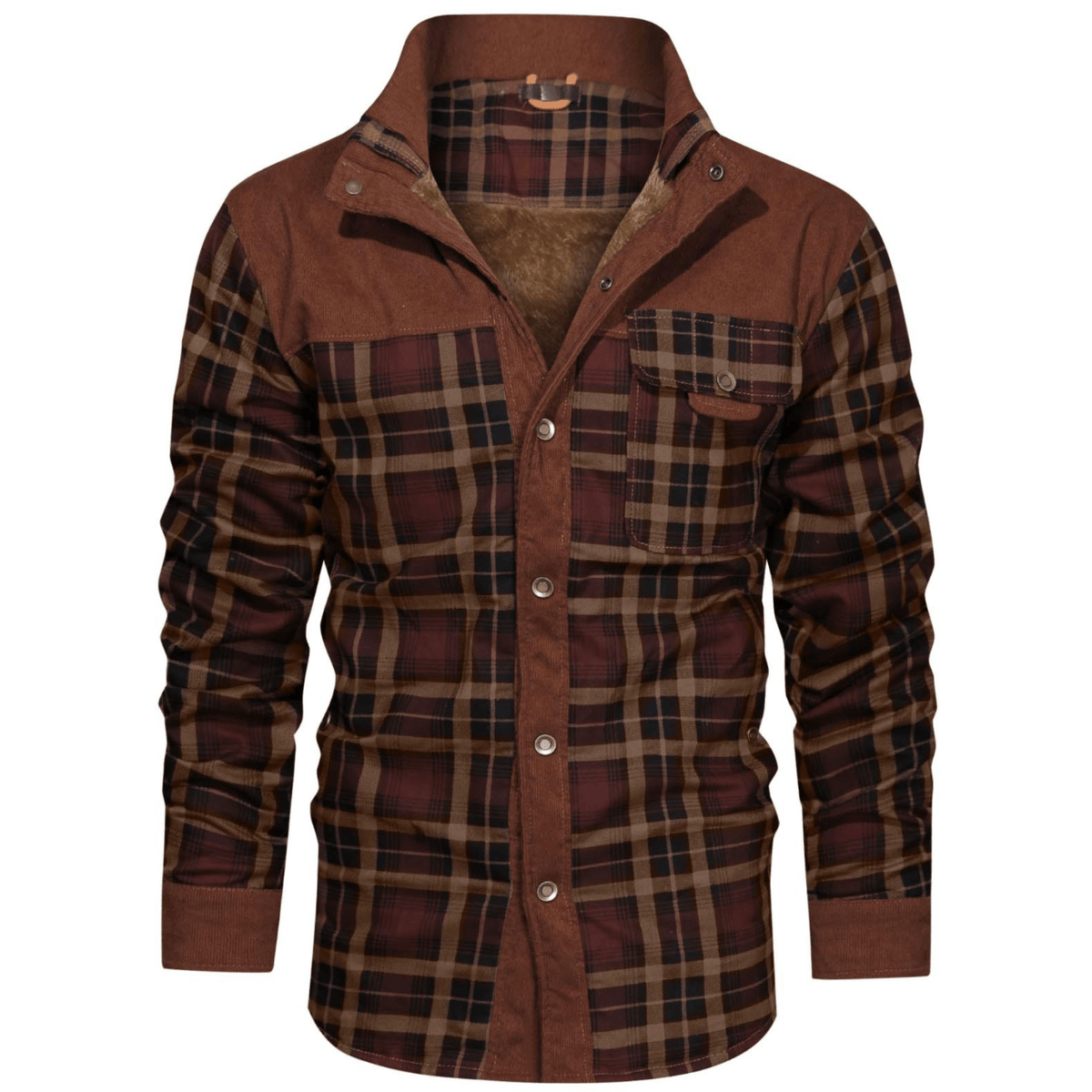 Variant image for Herr Flanelljacka Randig Varm Högkvalitativ Flanell-7