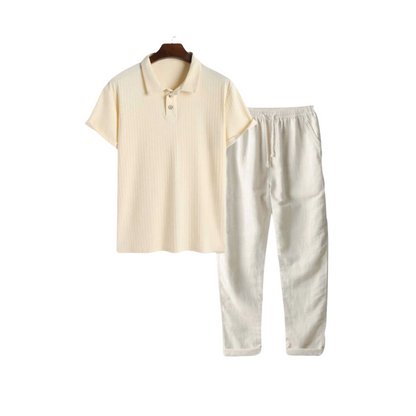 Variant image for Herr Casual Outfit Set Polokrage Polyester och Bomull-21